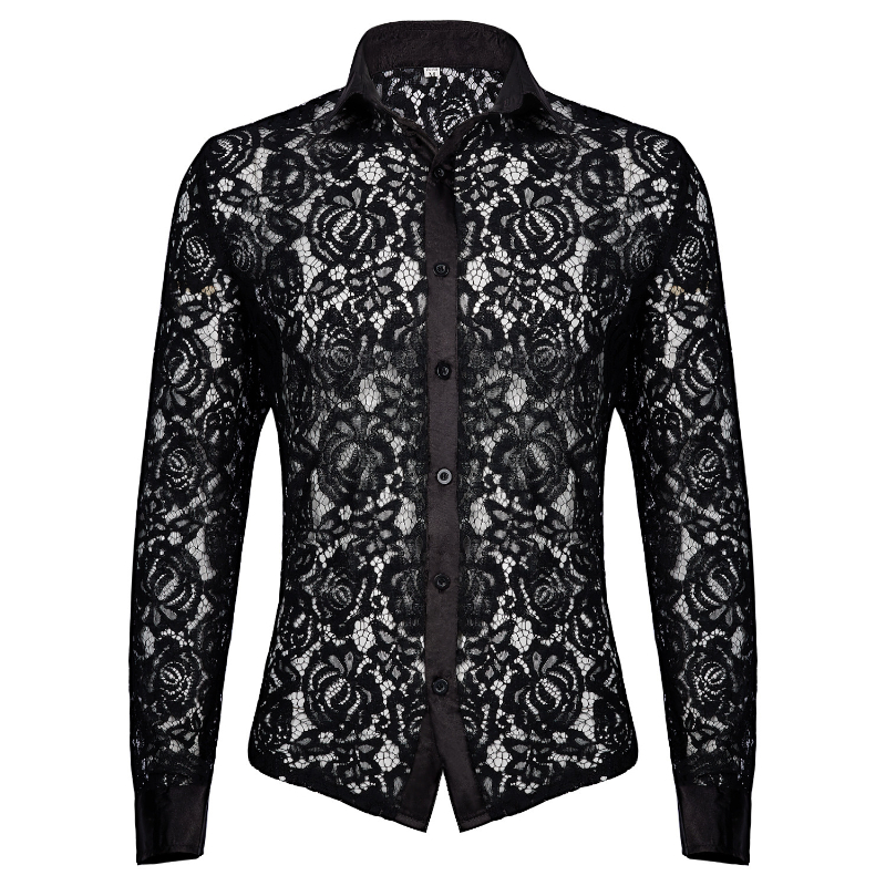 Medieval Gothic Lace Up Pirate Shirt - Сексуальная средневековая мужская кружевная рубашка Викторианская