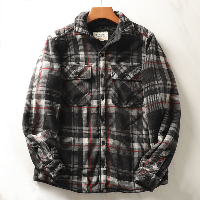 Flannel Plaid Shirt Heavy Weight - Мужская теплая фланелевая рубашка в клетку,