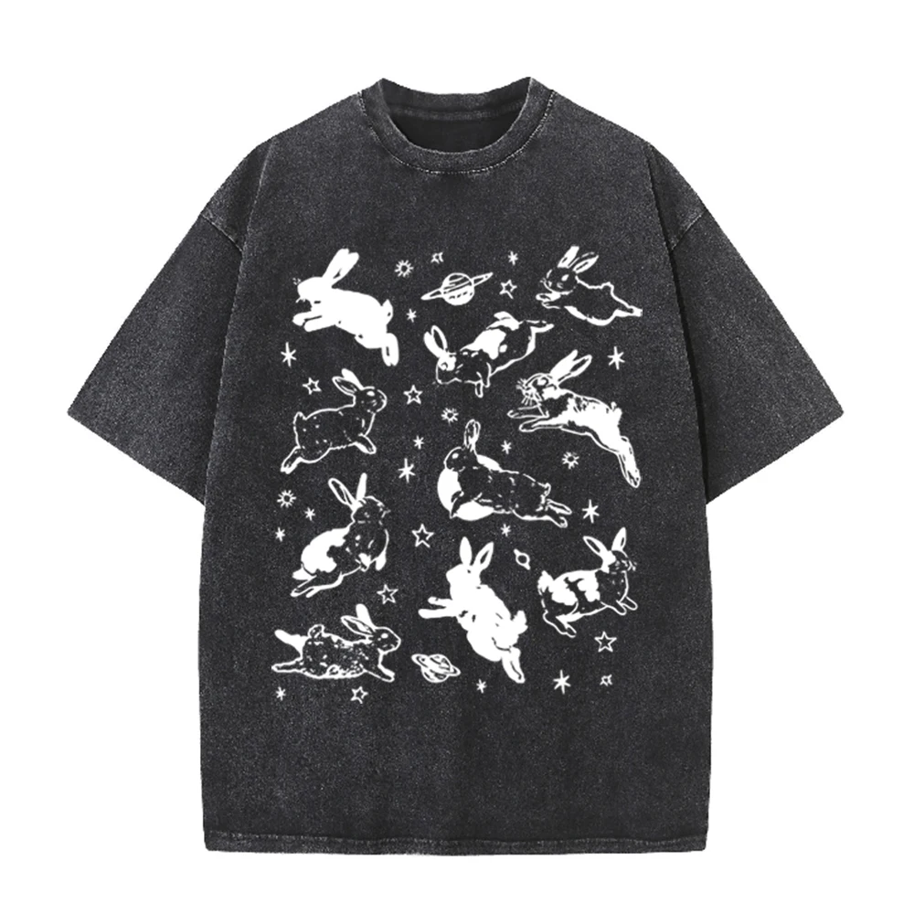 Acid Wash Vintage Graphic T Shirt - Футболка унисекс оверсайз с винтажным принтом