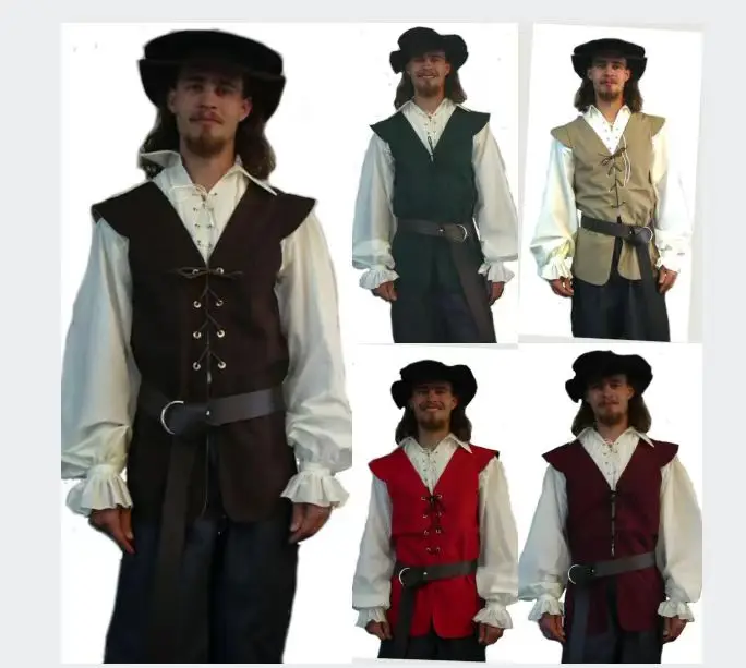 Medieval Gothic Lace Up Pirate Shirt - Средневековые рубашки с рюшами в готическом