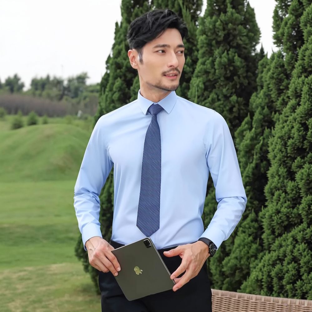 Breathable Bamboo Fiber Shirt Non Iron - Мужская модная рубашка с длинным рукавом