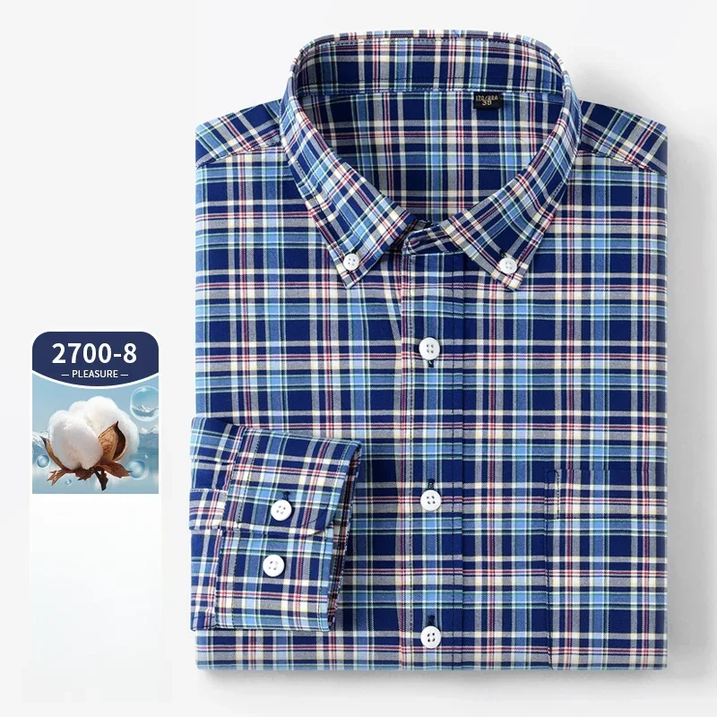 Высококачественная мужская руб – обзор и цена Oxford Cotton Casual Shirt Business