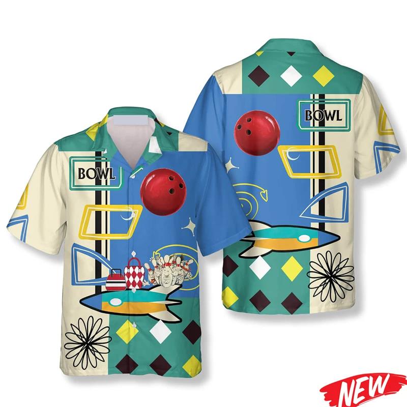 Классическая гавайская рубашка – обзор и цена Short Sleeve Bowling Shirt Retro