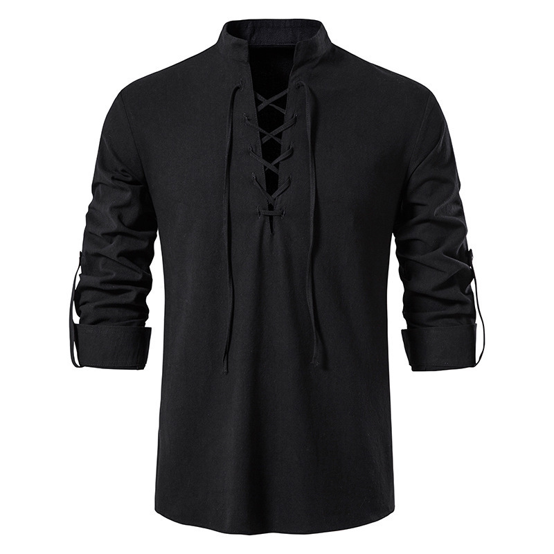 Мужская средневековая рубашка  – обзор и цена Mens Linen Shirt Long Sleeve