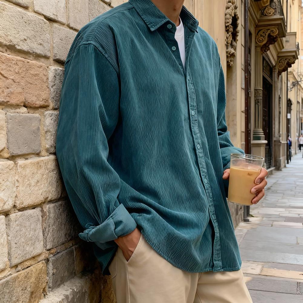 Новая мужская вельветовая руба – обзор и цена Corduroy Button Up Shirt Men