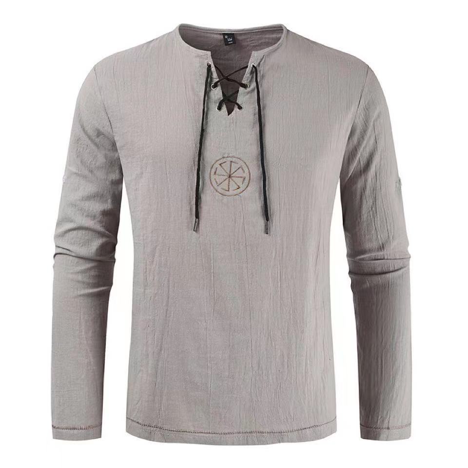 Мужская туника в стиле викинго – обзор и цена Mens Linen Shirt Long Sleeve