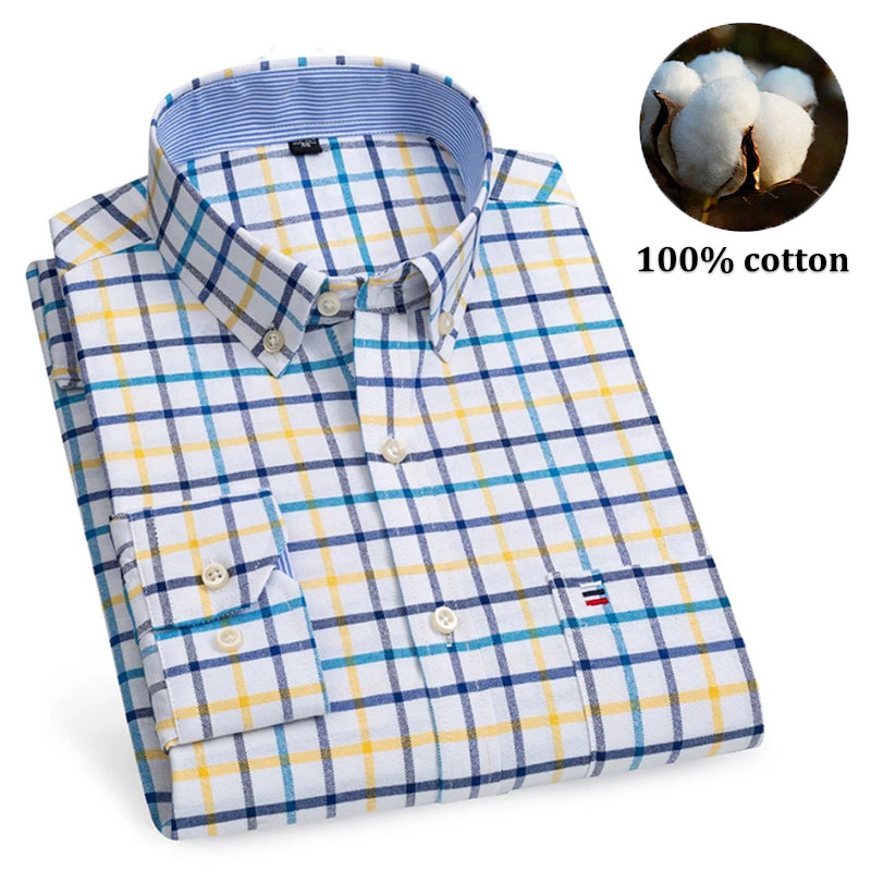 Мужские рубашки из 100% хлопка – обзор и цена Oxford Cotton Casual Shirt Business