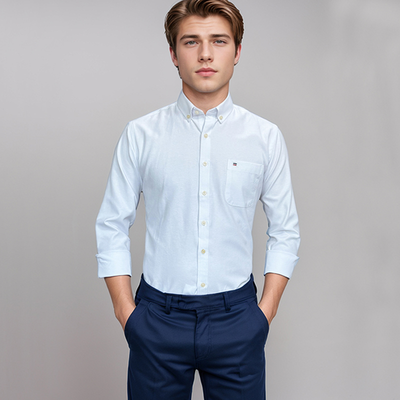 Мужская рубашка из 100% хлопка – обзор и цена Oxford Cotton Casual Shirt Business