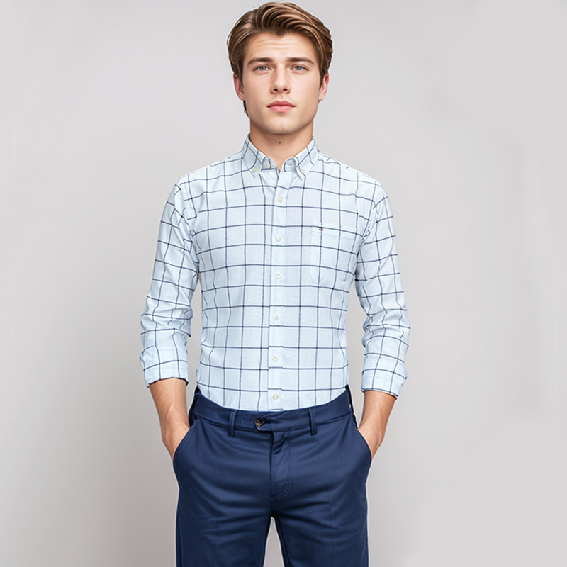 Мужская рубашка из 100% хлопка – обзор и цена Oxford Cotton Casual Shirt Business