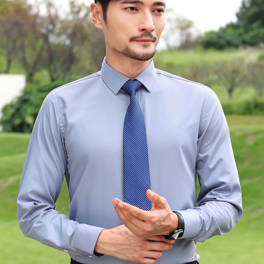 Мужская модная рубашка с длинн – обзор и цена Breathable Bamboo Fiber Shirt Non Iron