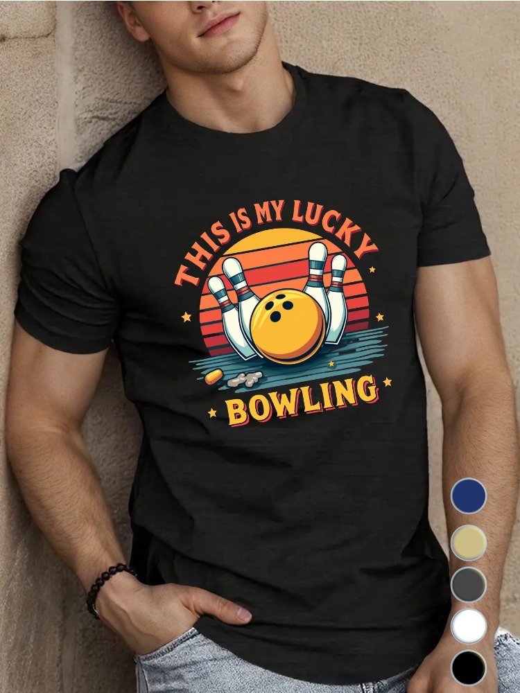 Мужская хлопковая футболка с к – обзор и цена Short Sleeve Bowling Shirt Retro
