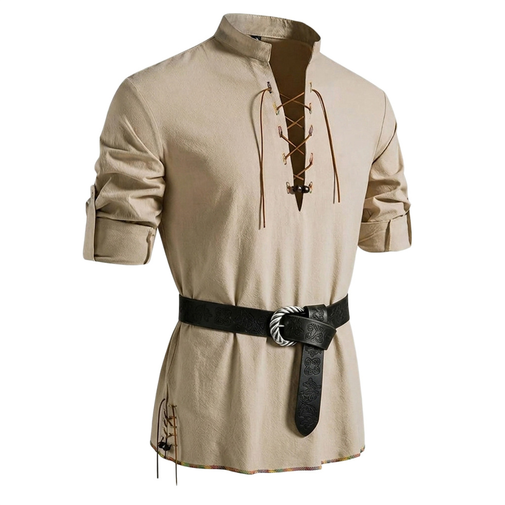 Мужская винтажная рубашка из х – обзор и цена Medieval Gothic Lace Up Pirate Shirt