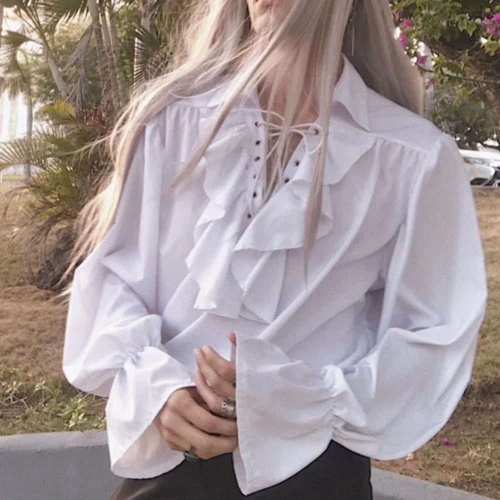 Мужская пиратская рубашка, руб – обзор и цена Medieval Gothic Lace Up Pirate Shirt