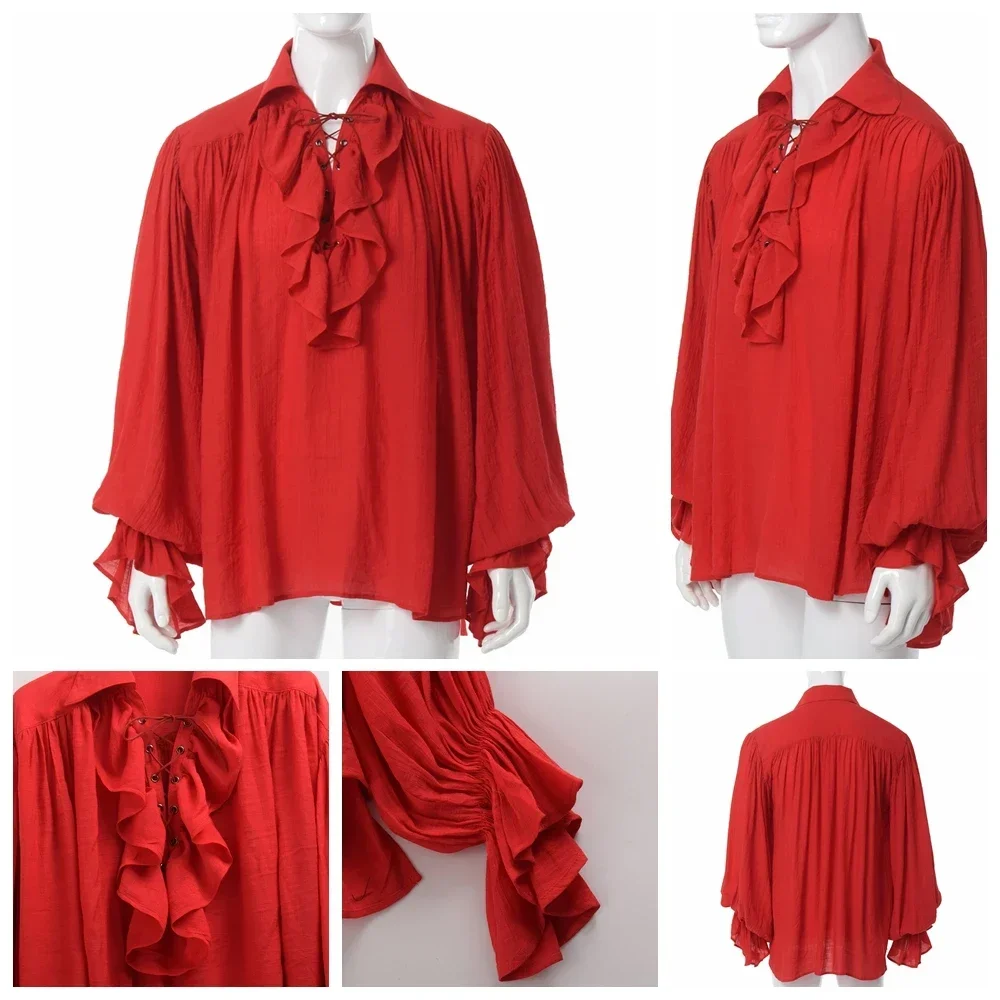 Мужская пиратская рубашка, руб – обзор и цена Medieval Gothic Lace Up Pirate Shirt