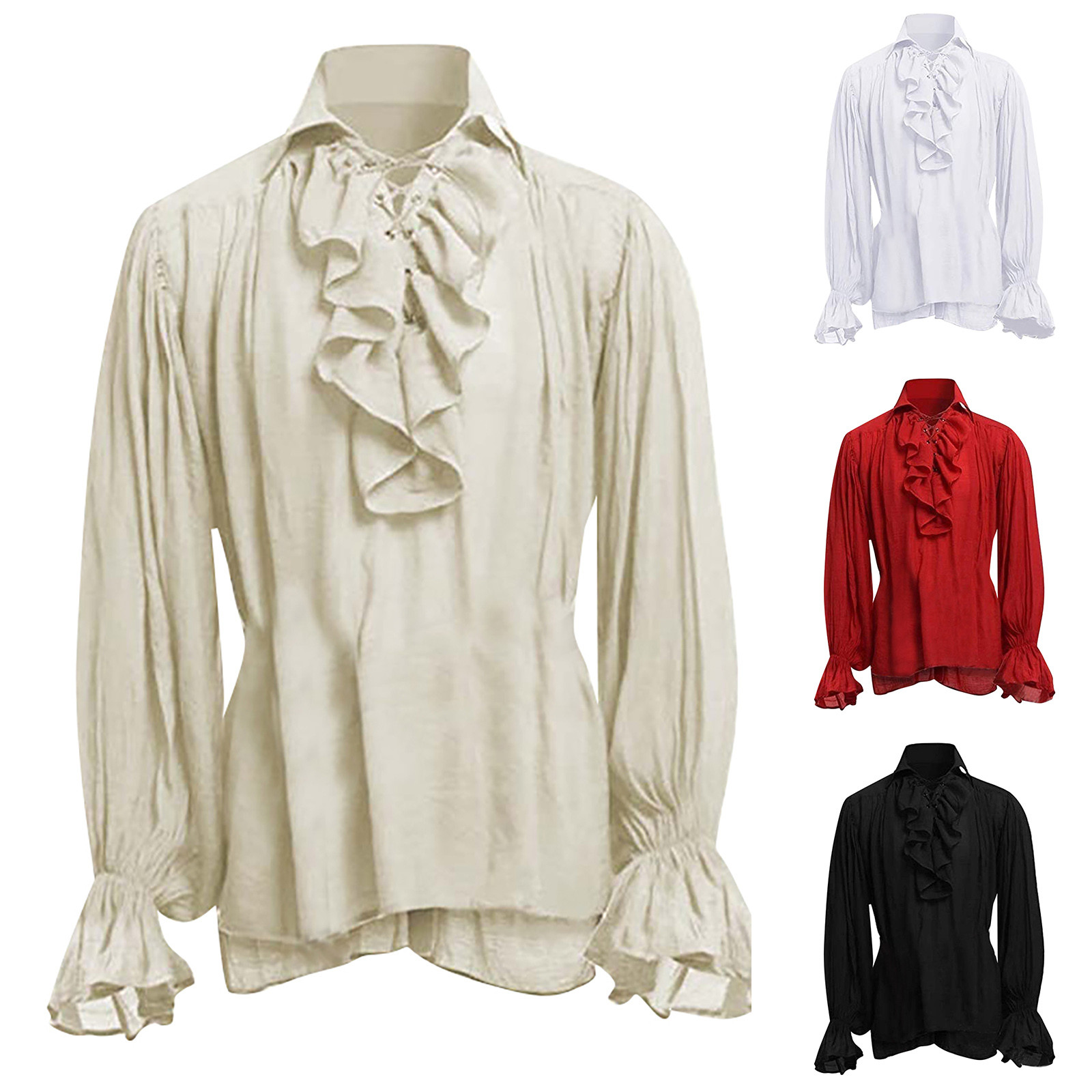 Мужская пиратская рубашка на ш – обзор и цена Medieval Gothic Lace Up Pirate Shirt