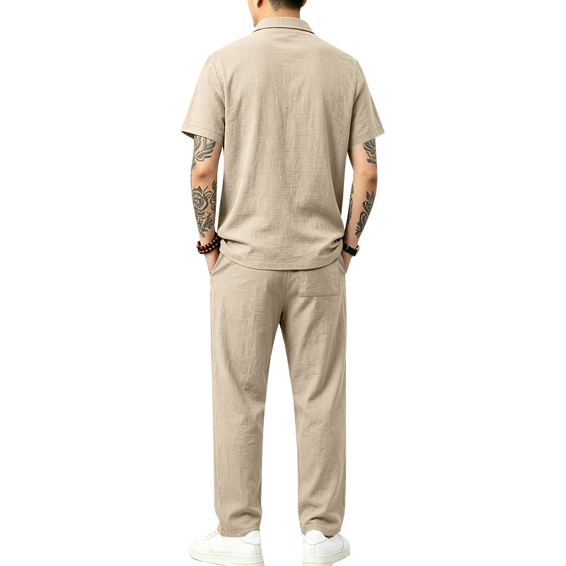 Мужской комплект из 2 предмето – обзор и цена Mens Linen Shirt Long Sleeve